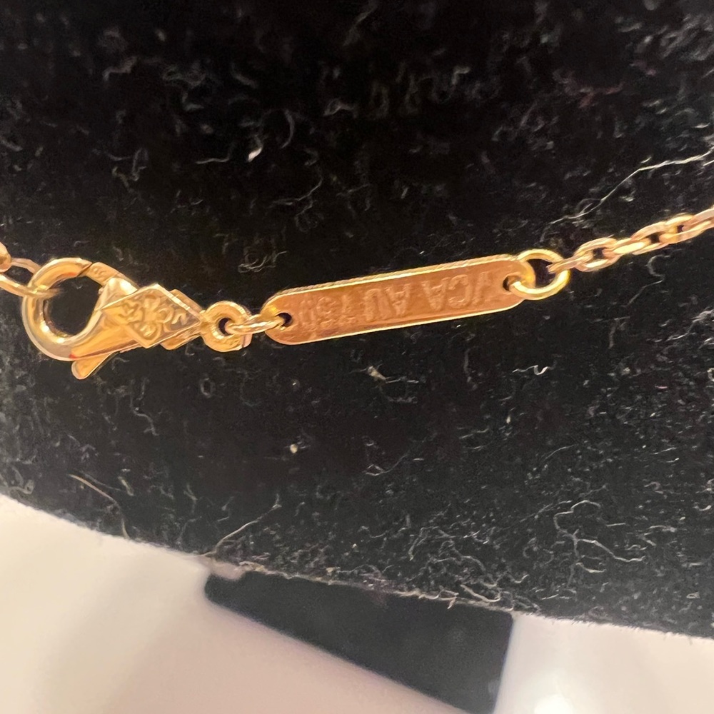 18kt Real Gold Clover Necklace - image 3